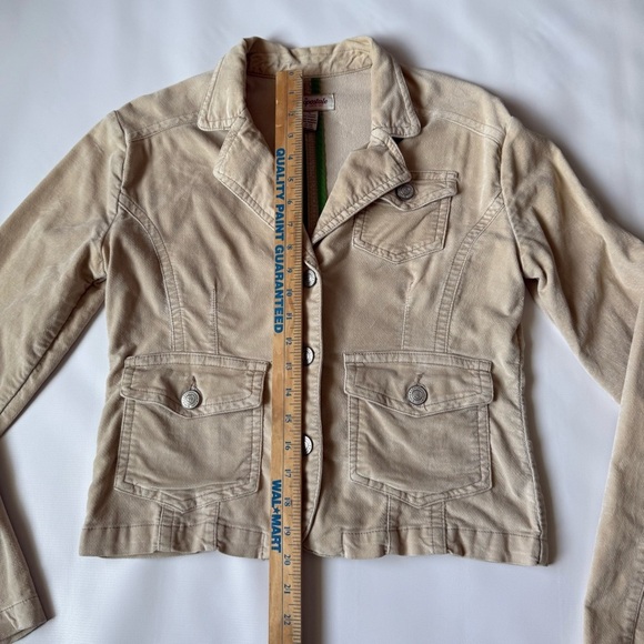 Aeropostale Tan Blazer size small Cotton spandex blend velvet feel. - Picture 9 of 12